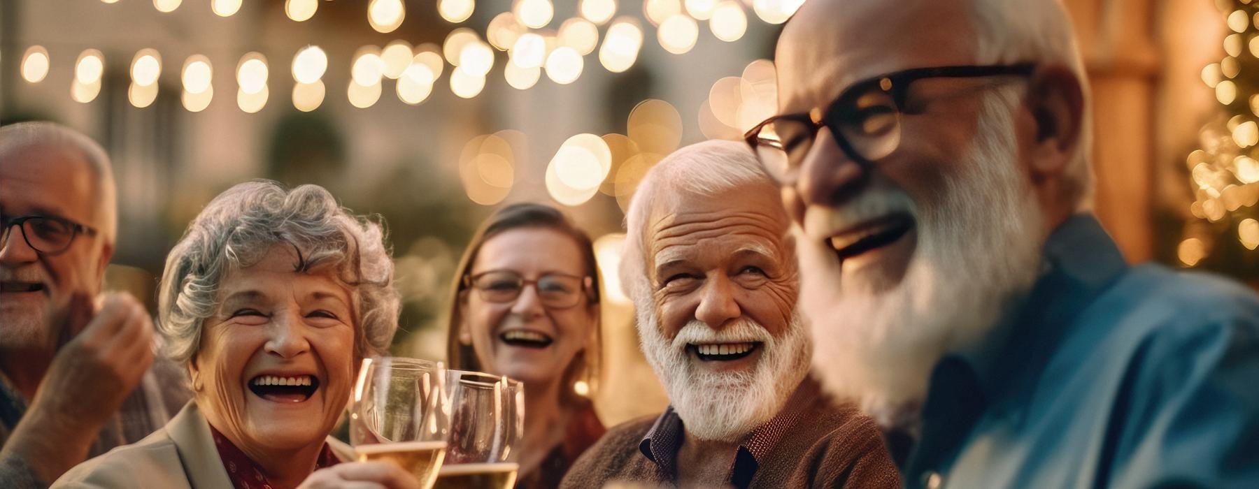 a group of people holding glasses of wine